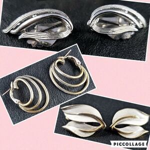Vintage Sarah Coventry Napier Gold Tone Jewelry Clip On Pierced Earrings LOT OF3